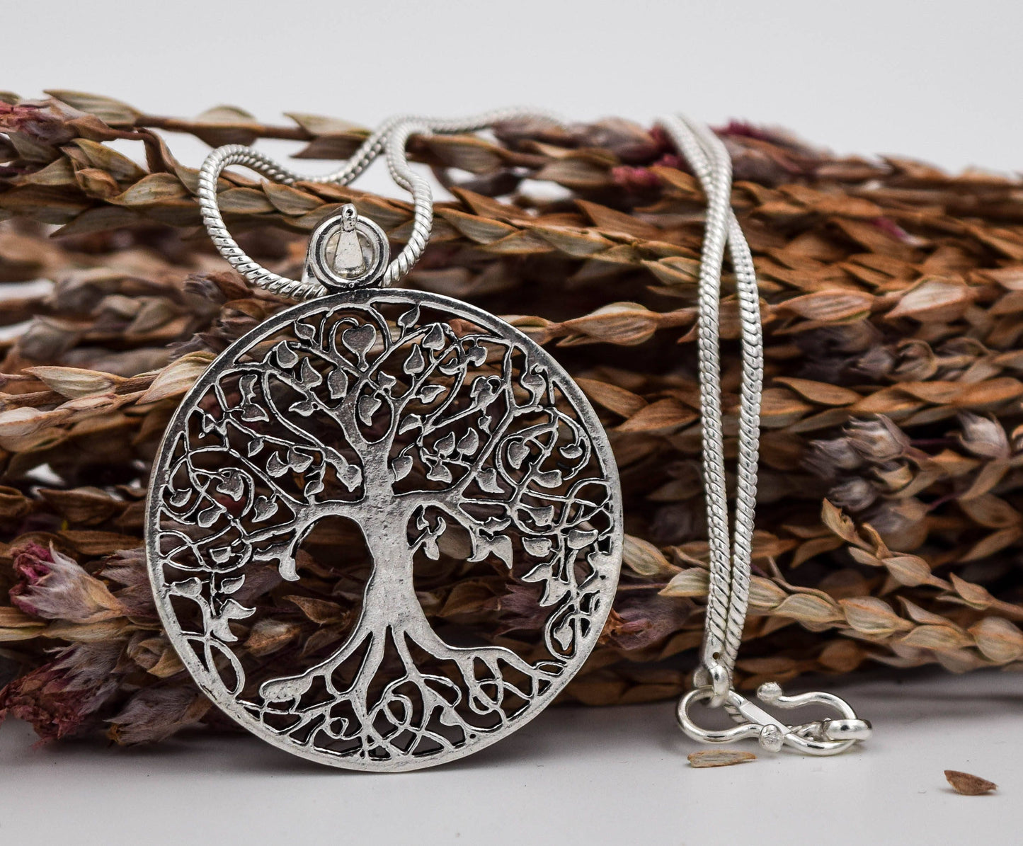 Tree of life necklace, silver plated pendant + 18 inches chain, tree of life pendant, sacred geometry necklace, Amulet necklace