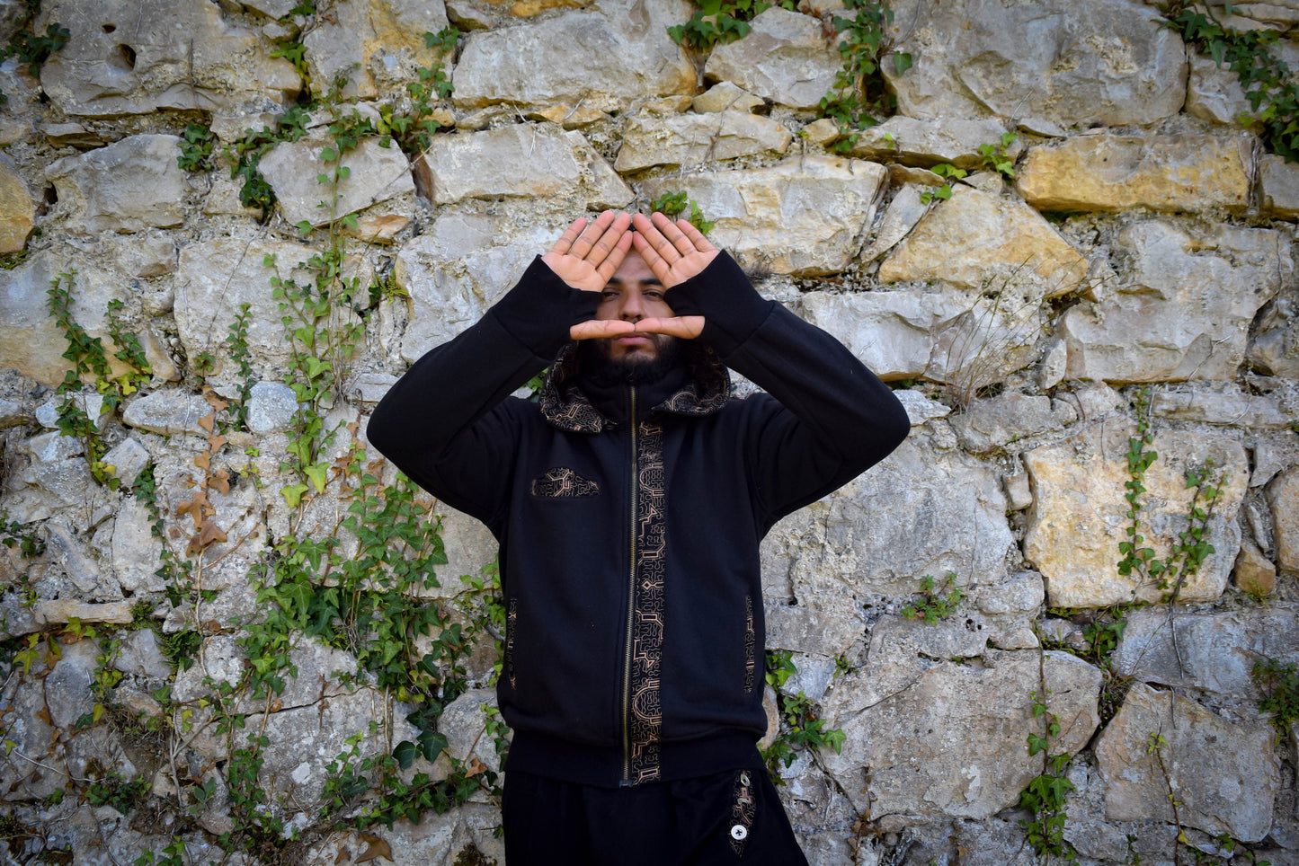 Black shipibo hooded jacket, Ayahuasca pullover sweatshirt, sacred geometry Psychedelic hoodie