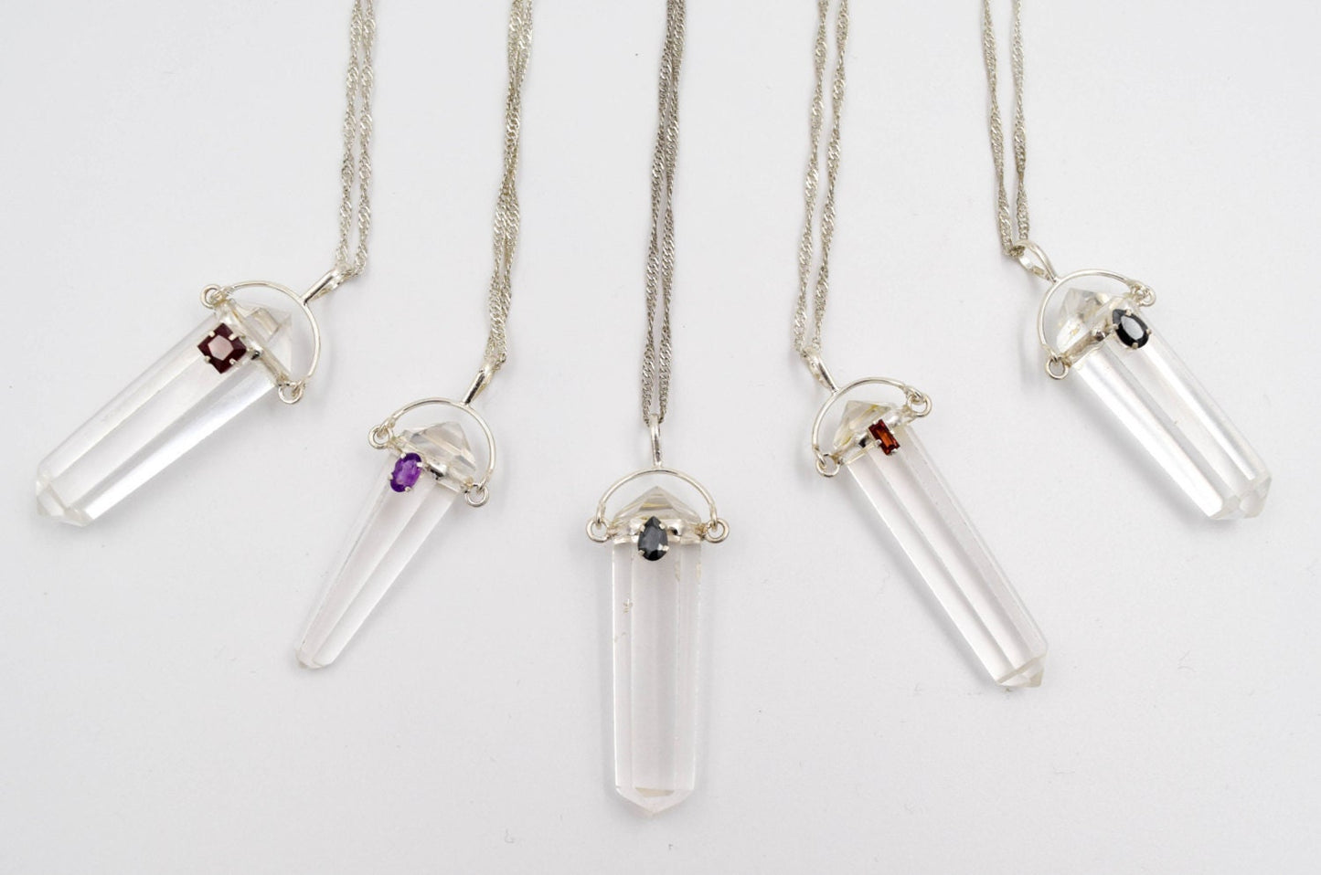 Veritable Rock Crystal point necklace, Doubly terminated crystal, precious stones necklace, quartz jewelry, ideas for gift, Crystal Pendant