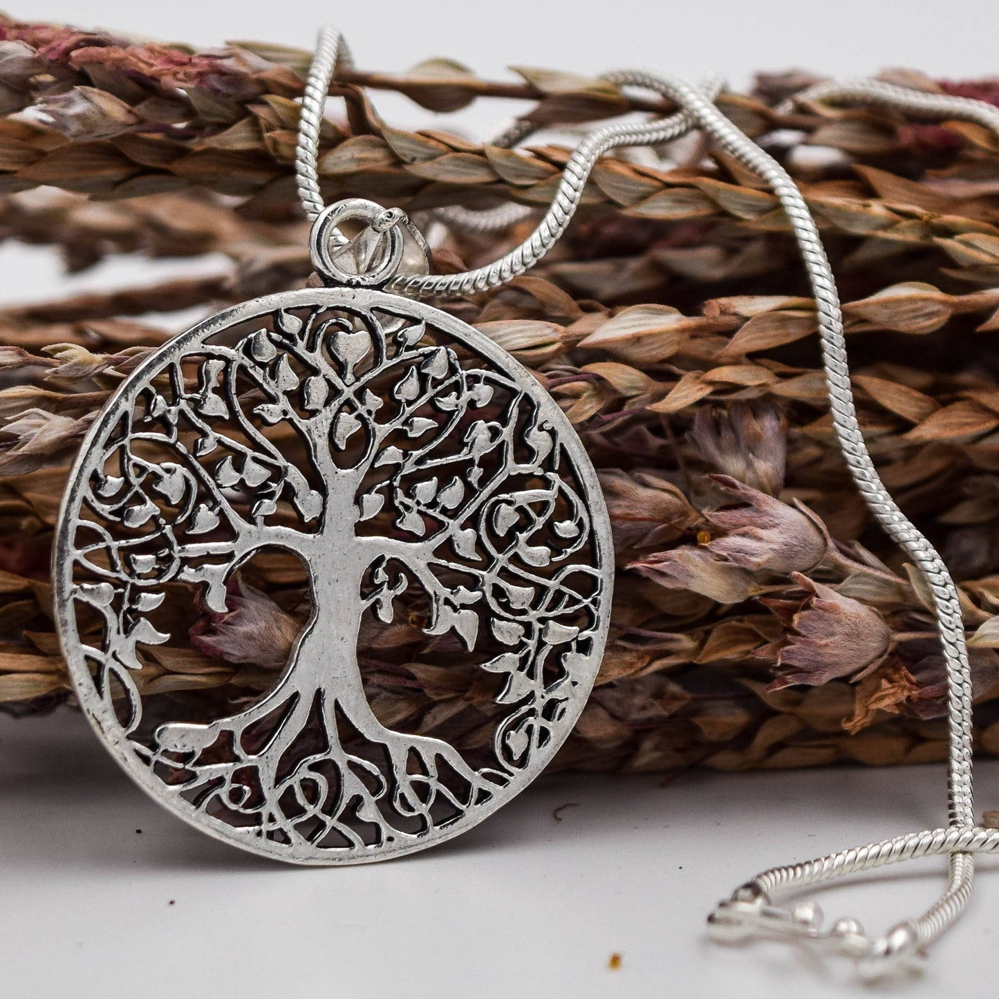 Tree of life necklace, silver plated pendant + 18 inches chain, tree of life pendant, sacred geometry necklace, Amulet necklace